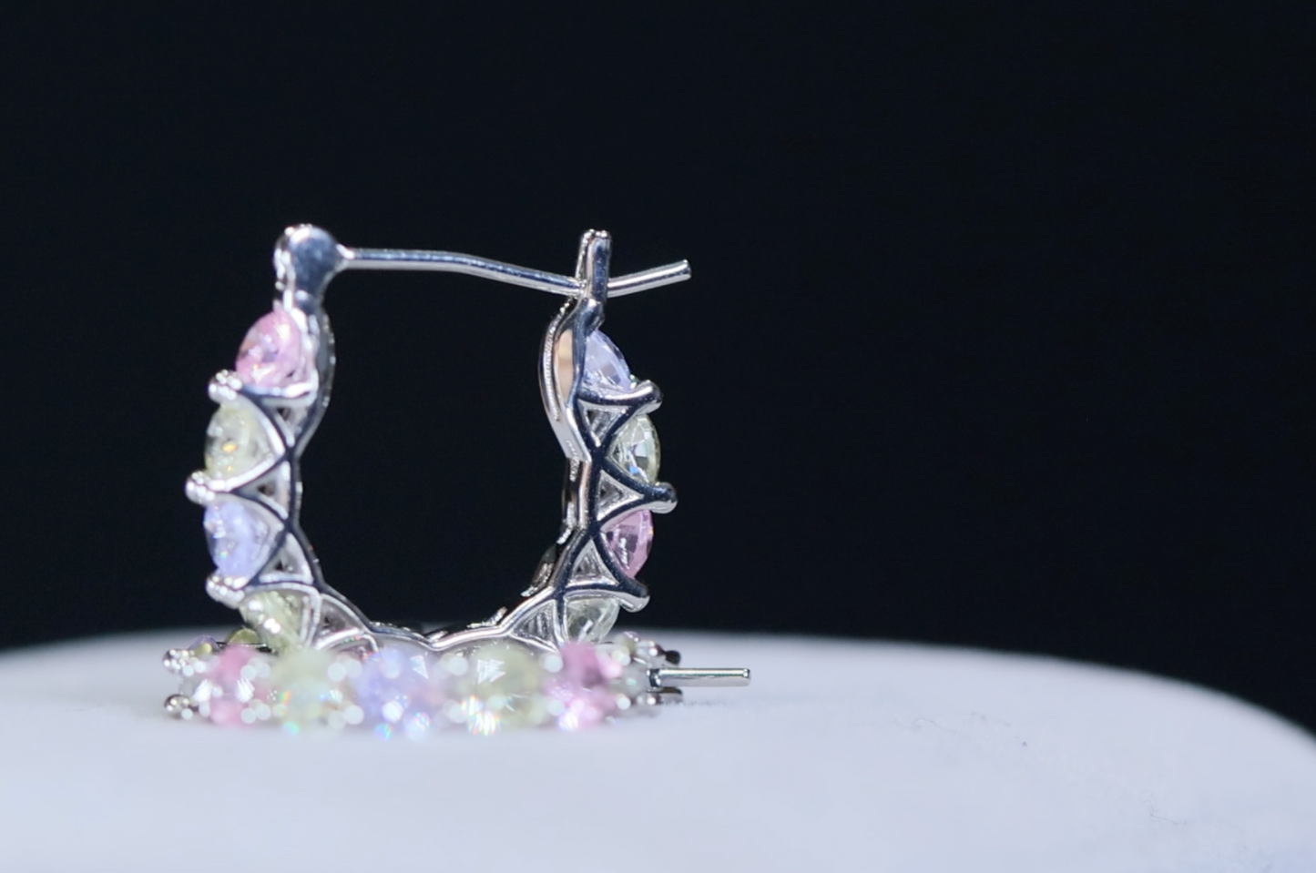 Rainbow Diamond Earrings | Rainbow Diamond Hoop Earrings