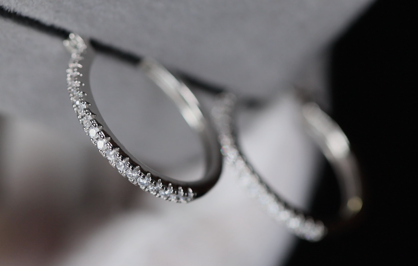 Womens Diamond Earrings | Silver Diamond Hoop Earrings