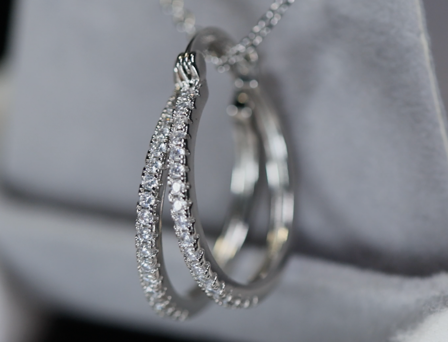 Womens Diamond Earrings | Silver Diamond Hoop Earrings