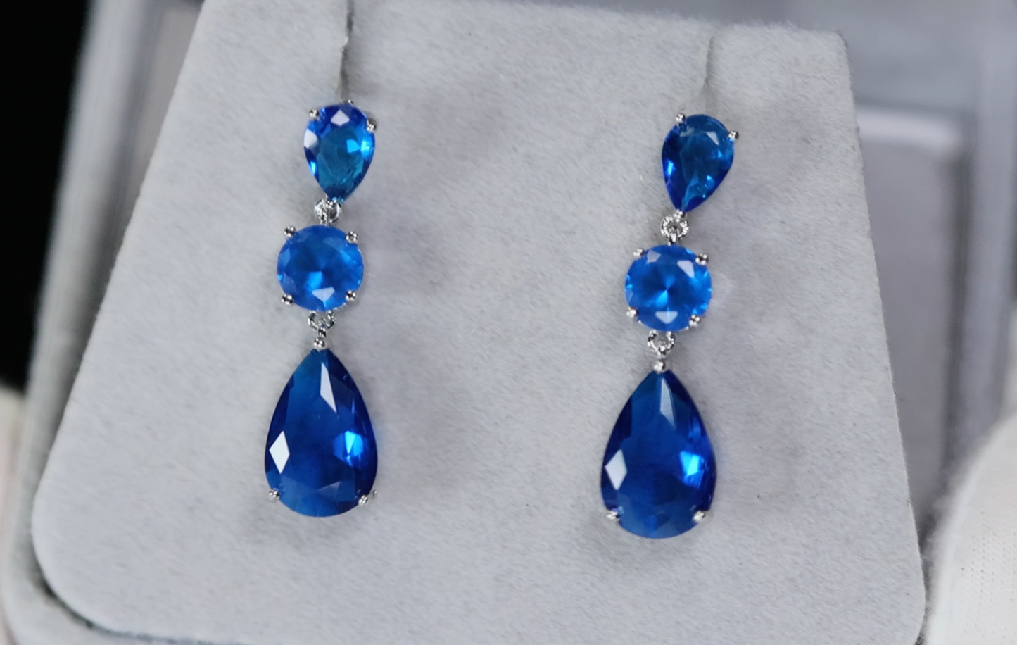 Sapphire Blue Earrings | Blue Teardrop Earrings | Blue Sapphire Earrings