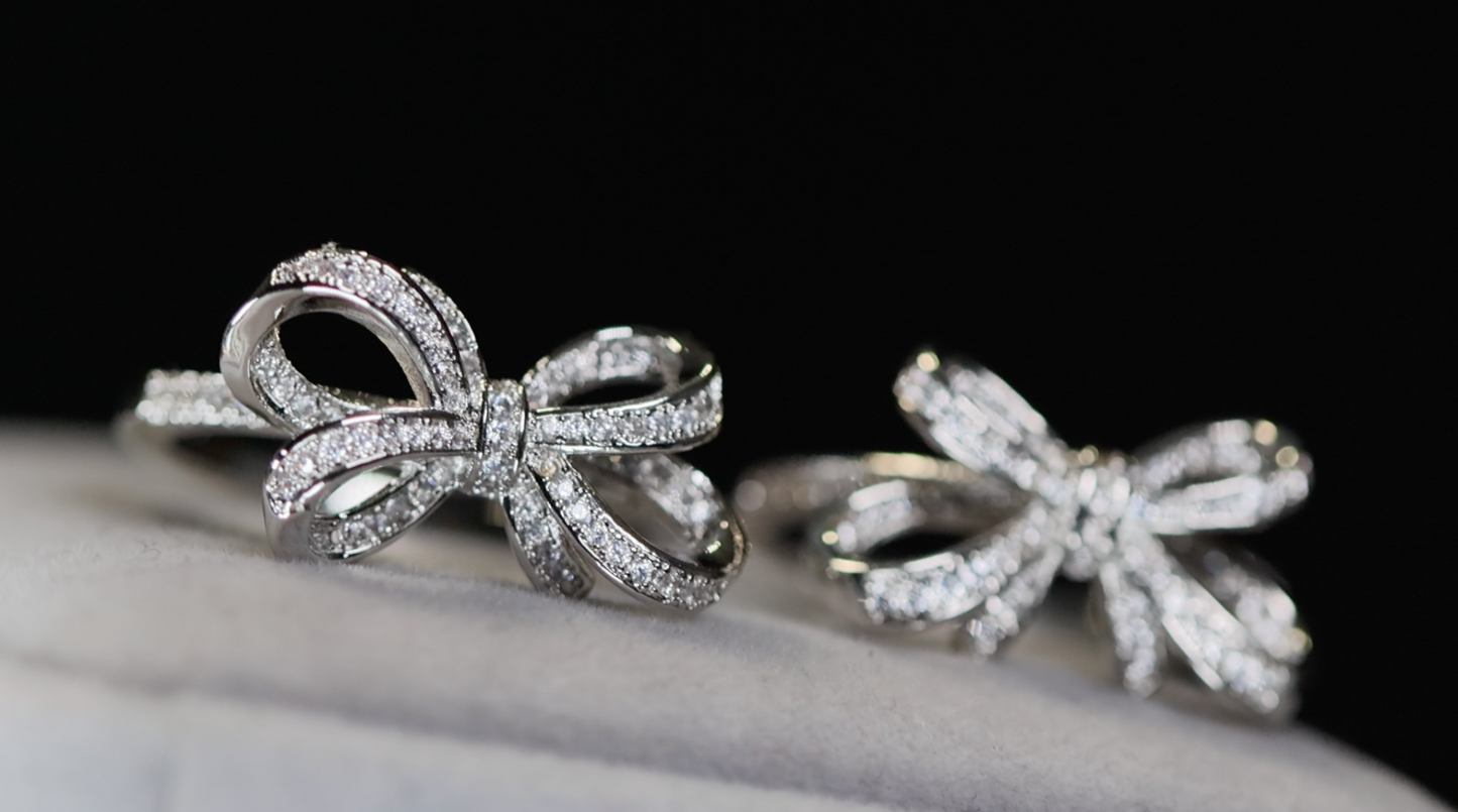 Diamond Ribbon Ring | Ribbon Ring | Bow Ring | Diamond Bow Ring