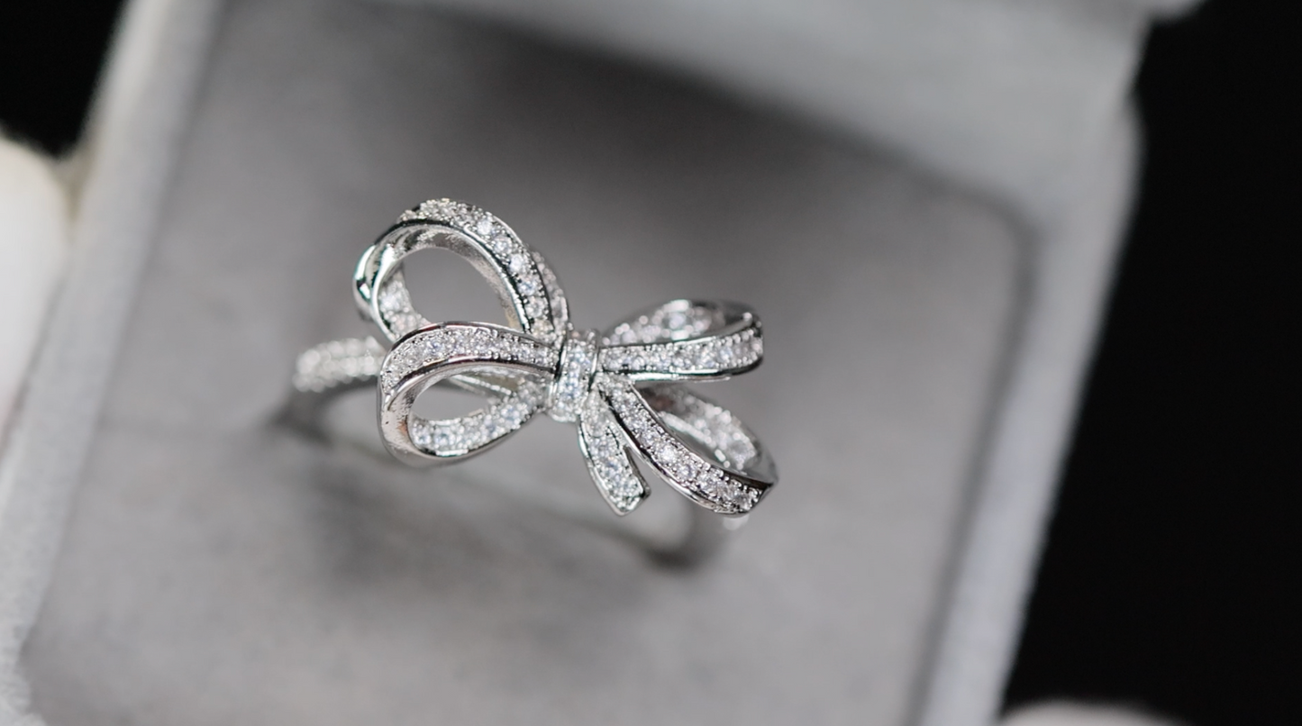 Diamond Ribbon Ring | Ribbon Ring | Bow Ring | Diamond Bow Ring