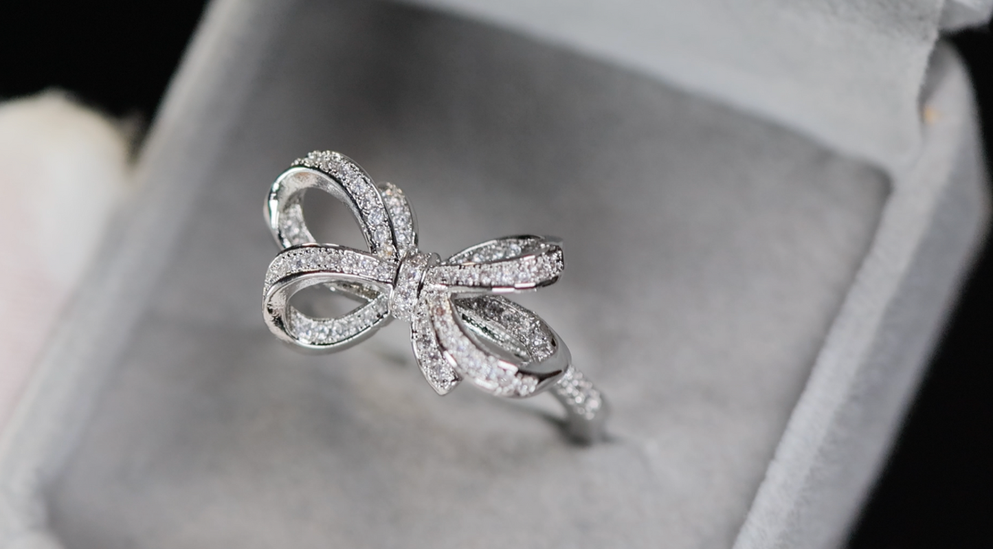 Diamond Ribbon Ring | Ribbon Ring | Bow Ring | Diamond Bow Ring
