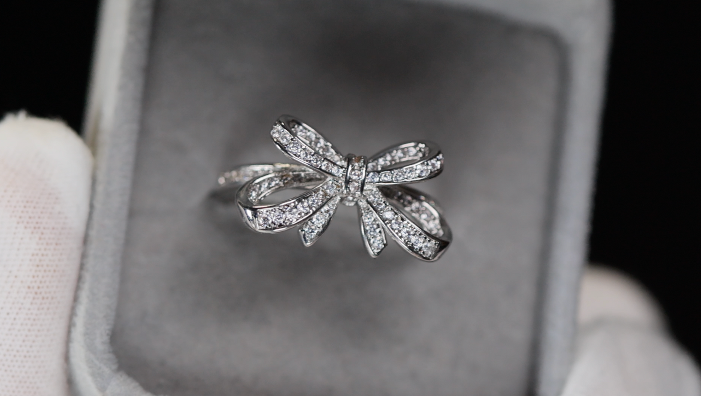Diamond Ribbon Ring | Ribbon Ring | Bow Ring | Diamond Bow Ring