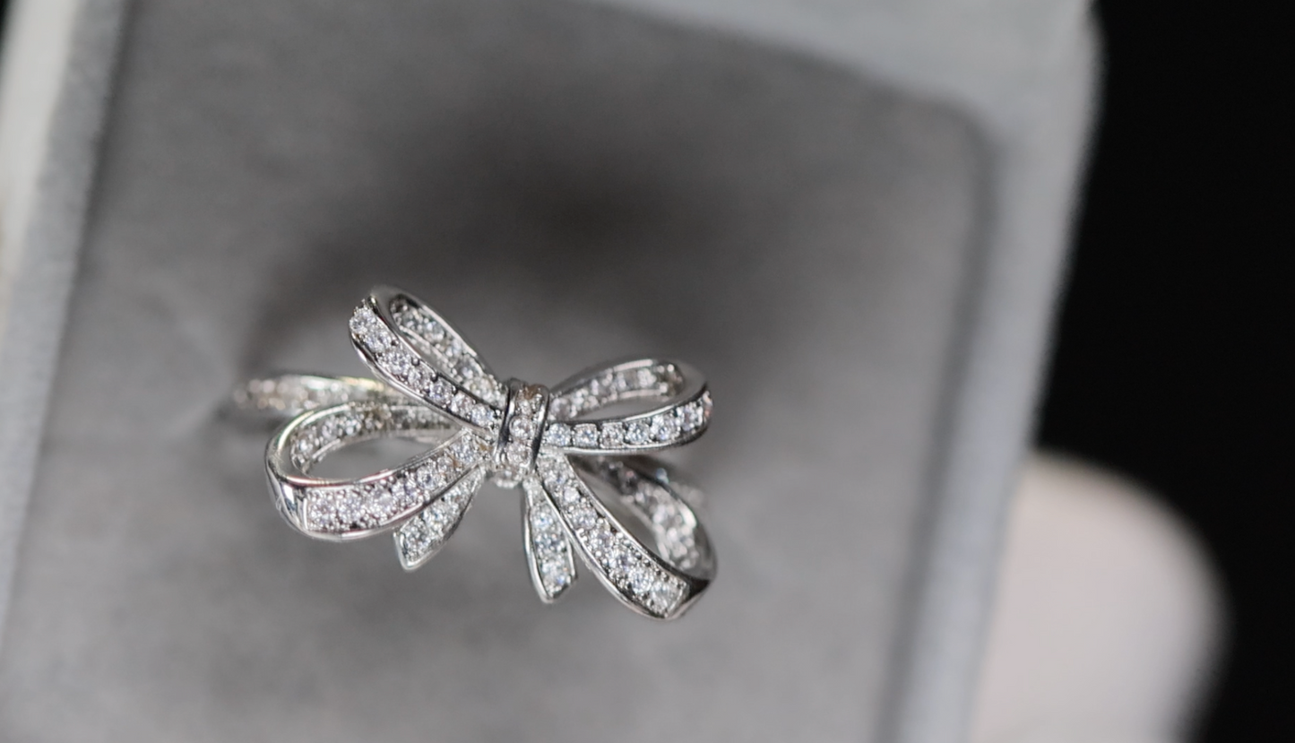 Diamond Ribbon Ring | Ribbon Ring | Bow Ring | Diamond Bow Ring