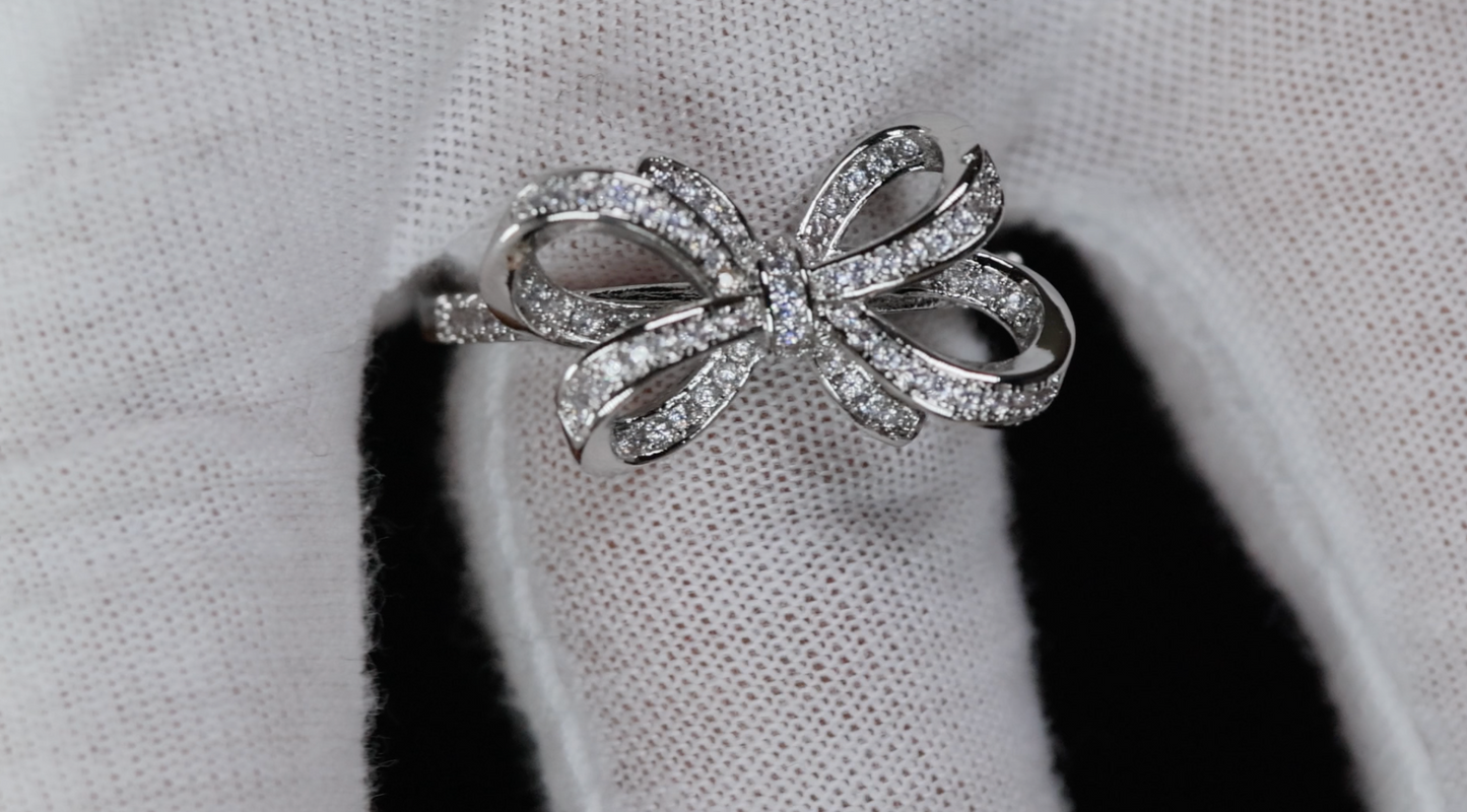 Diamond Ribbon Ring | Ribbon Ring | Bow Ring | Diamond Bow Ring