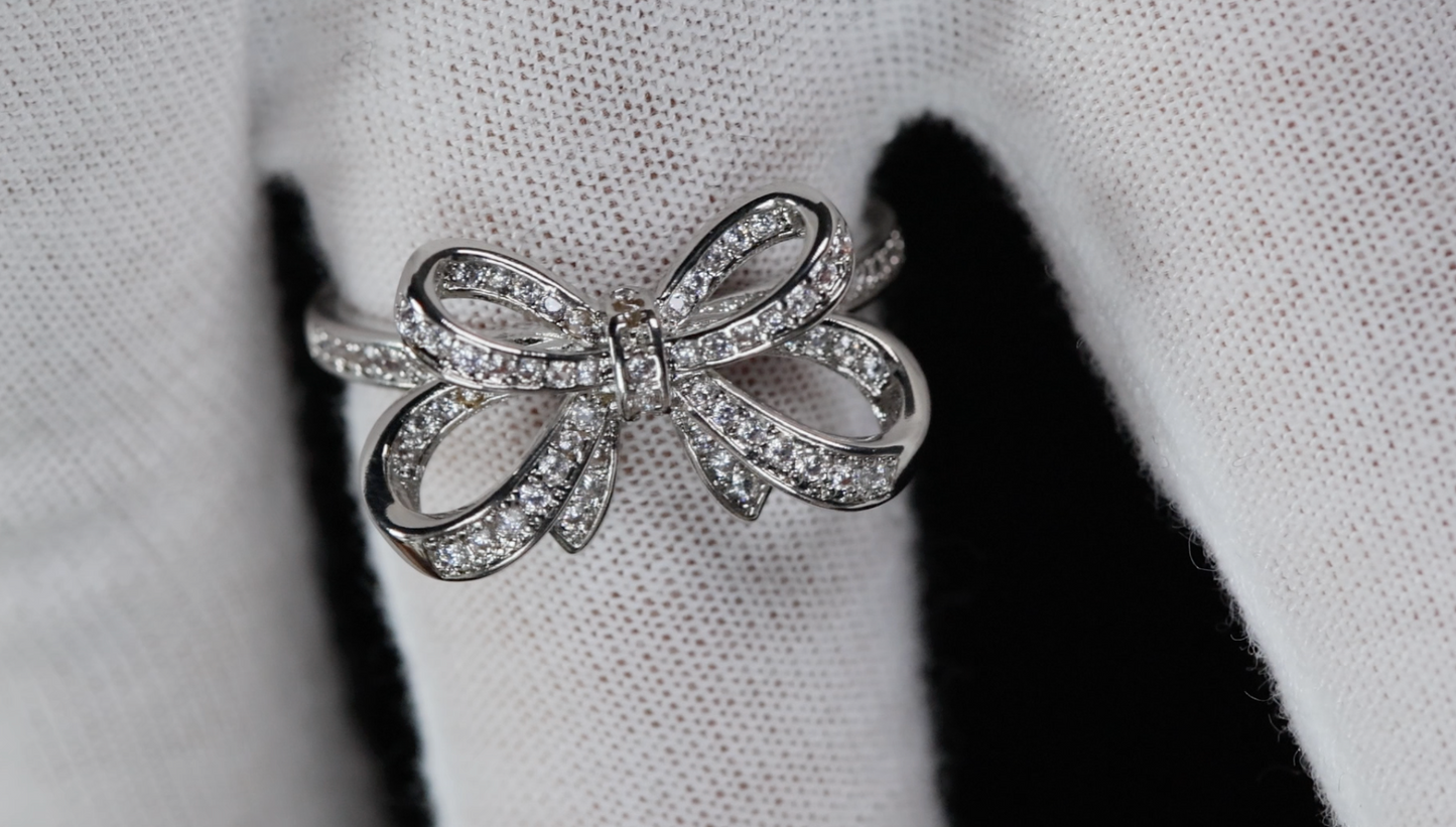 Diamond Ribbon Ring | Ribbon Ring | Bow Ring | Diamond Bow Ring