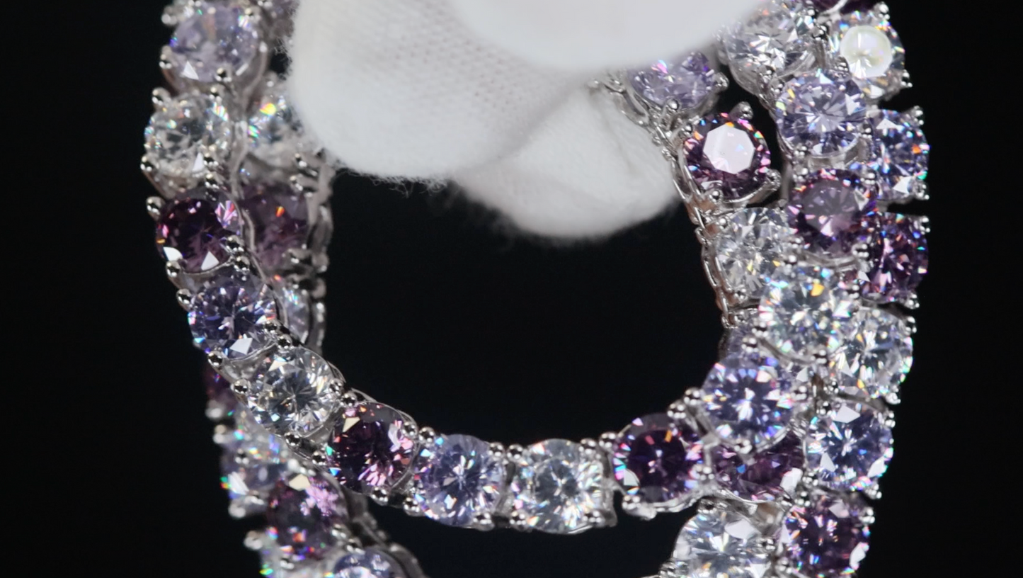 Purple Diamond Tennis Chain | Purple Diamond Necklace | Kunzite Necklace