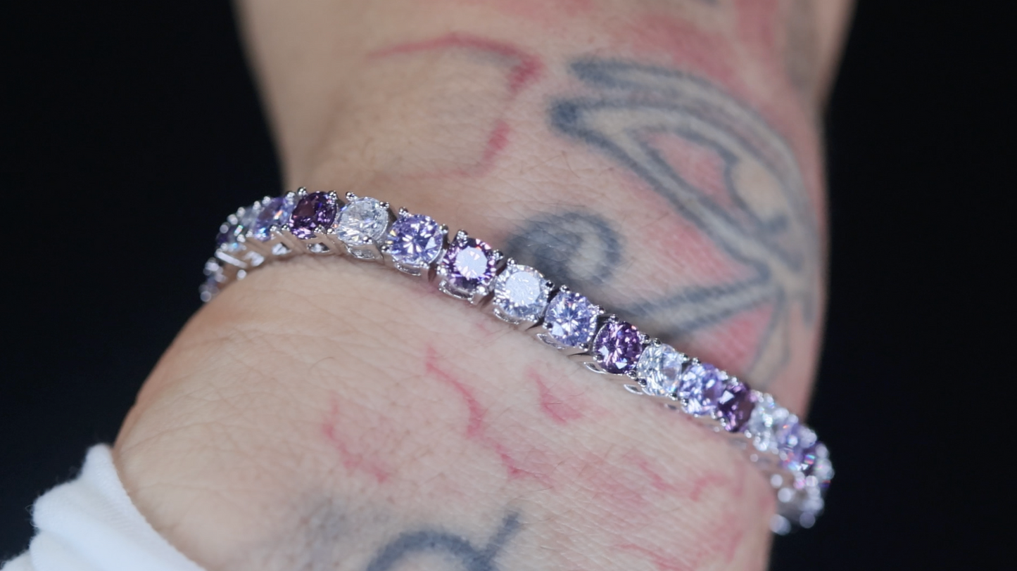 Purple Diamond Tennis Bracelet | Purple Diamond Bracelet | Kunzite Bracelet