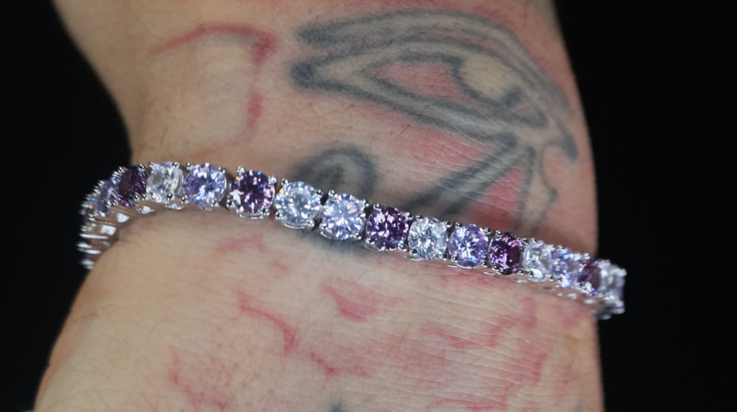 Purple Diamond Tennis Bracelet | Purple Diamond Bracelet | Kunzite Bracelet