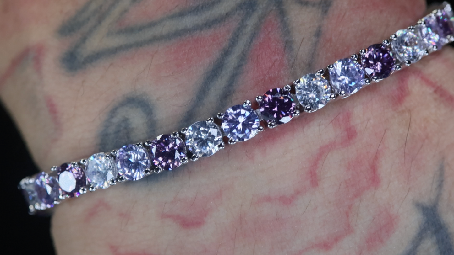 Purple Diamond Tennis Bracelet | Purple Diamond Bracelet | Kunzite Bracelet