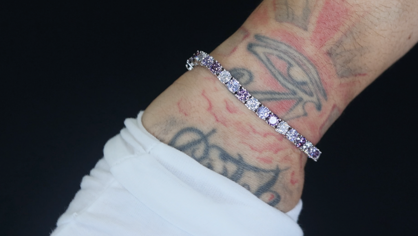 Purple Diamond Tennis Bracelet | Purple Diamond Bracelet | Kunzite Bracelet