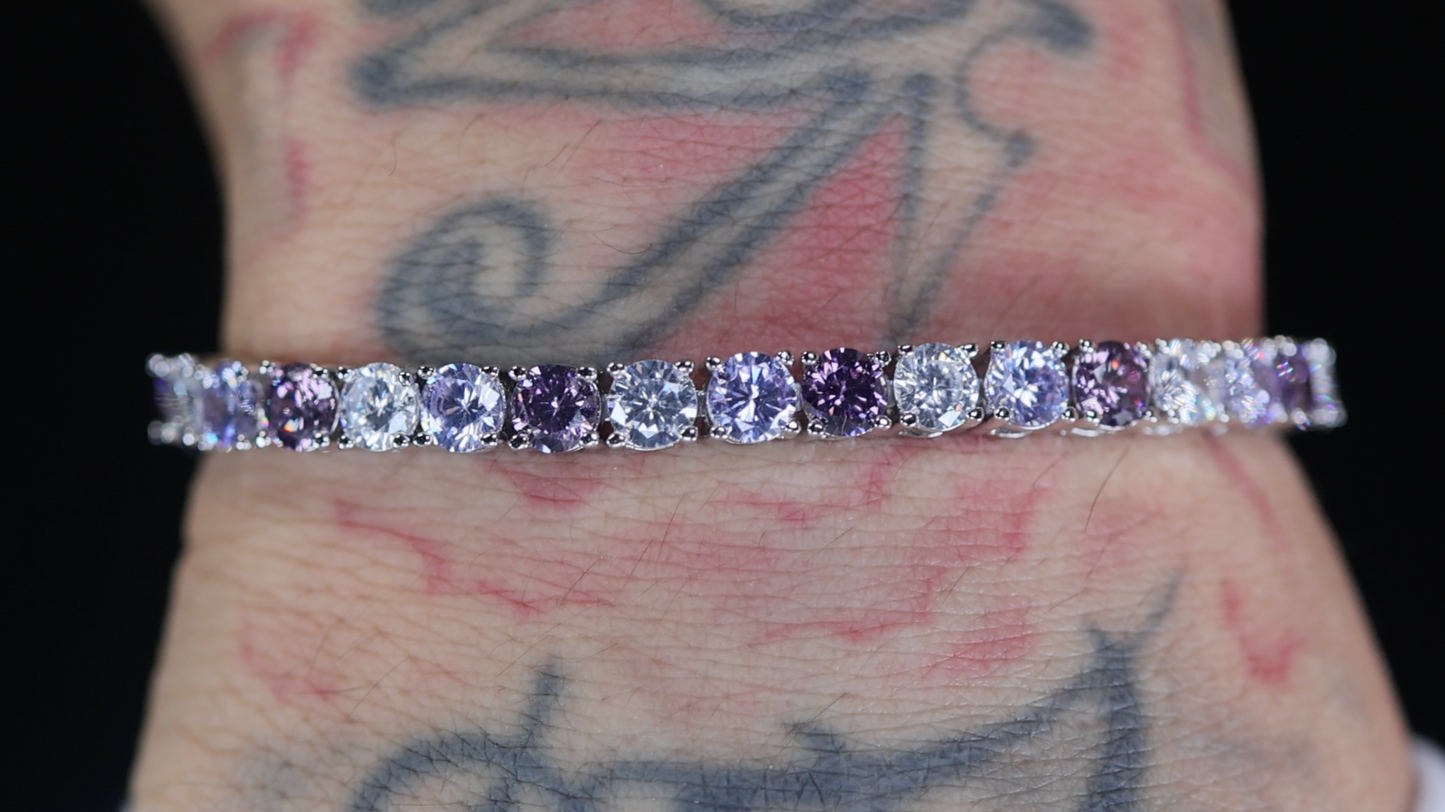 Purple Diamond Tennis Bracelet | Purple Diamond Bracelet | Kunzite Bracelet