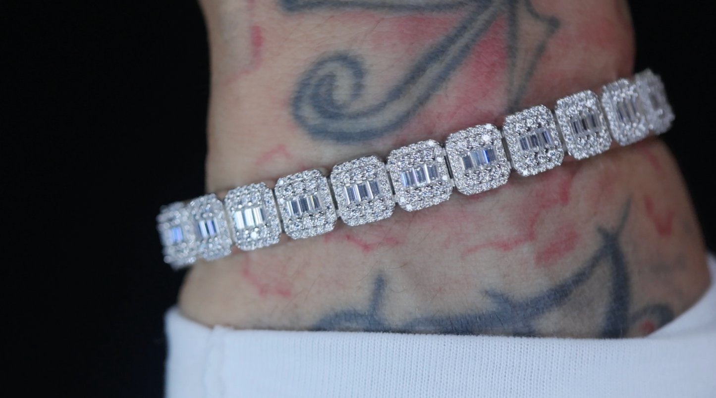 Moissanite Baguette Diamond Bracelet