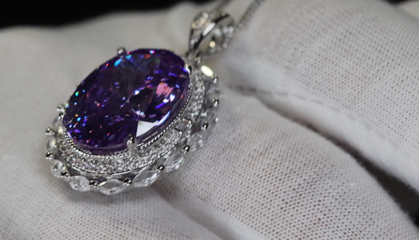 Purple Diamond Pendant