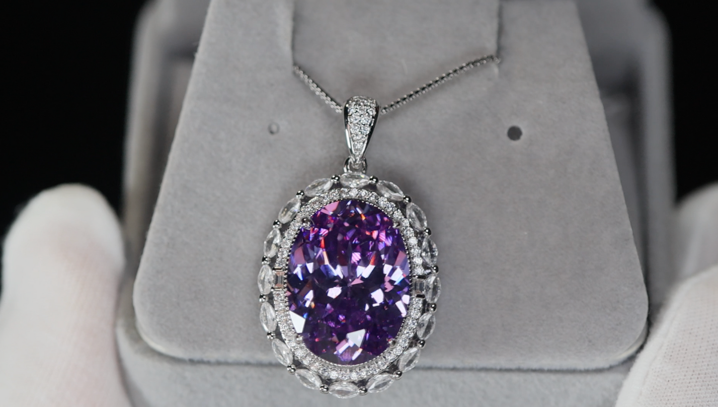 Purple Diamond Pendant