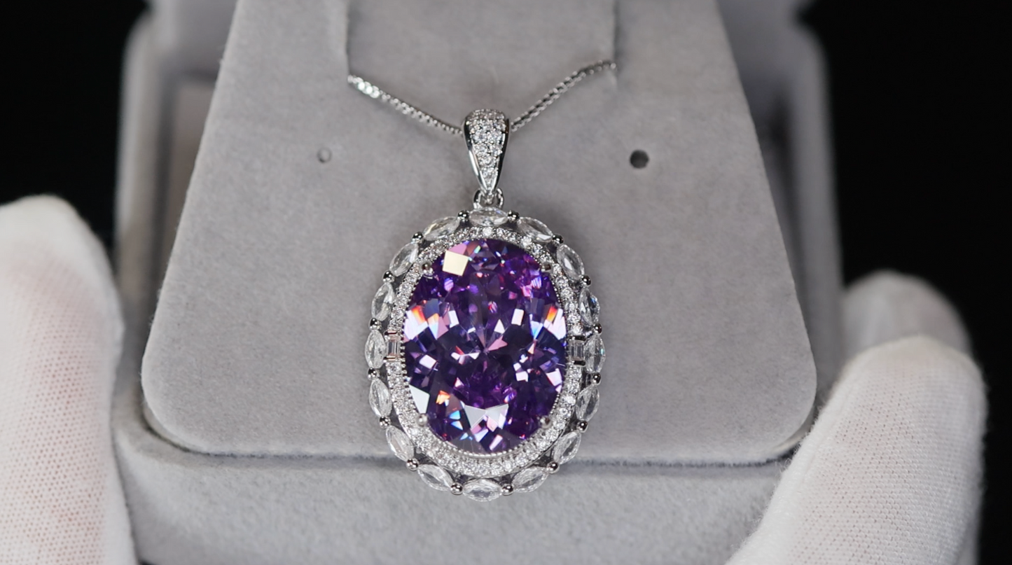 Purple Diamond Pendant