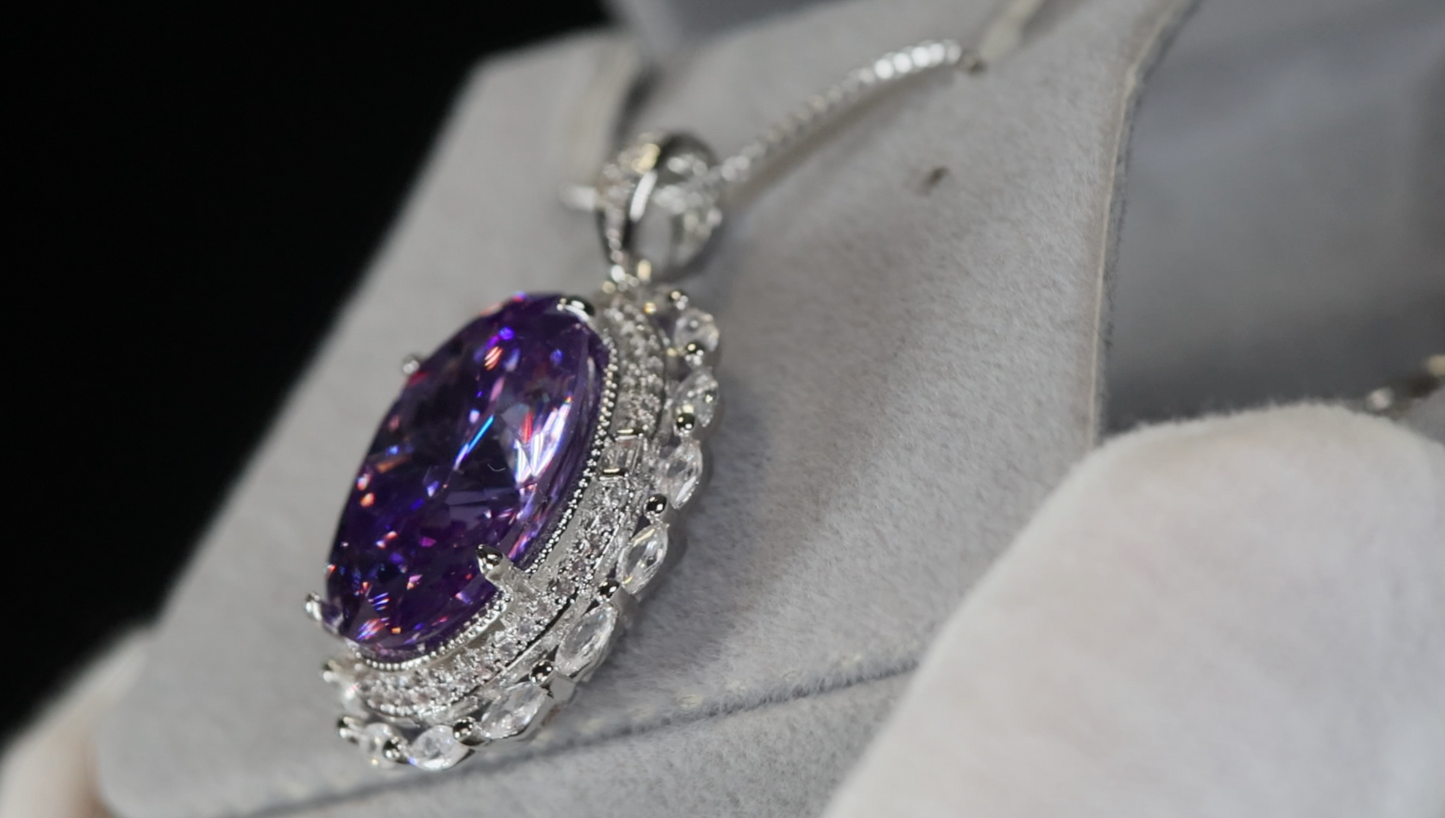 Purple Diamond Pendant