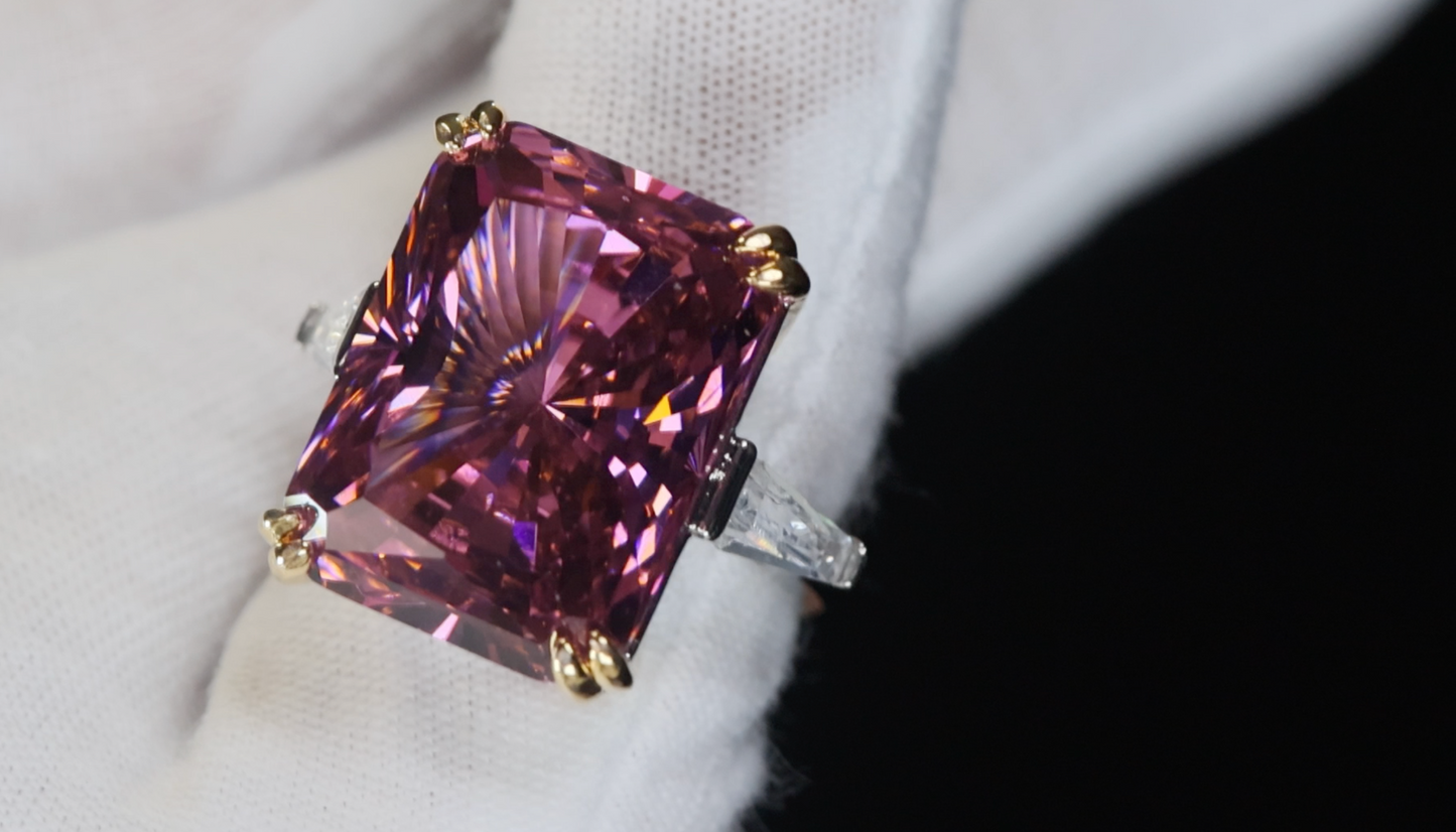 Purple Diamond Ring | Purple Crushed Diamond Ring