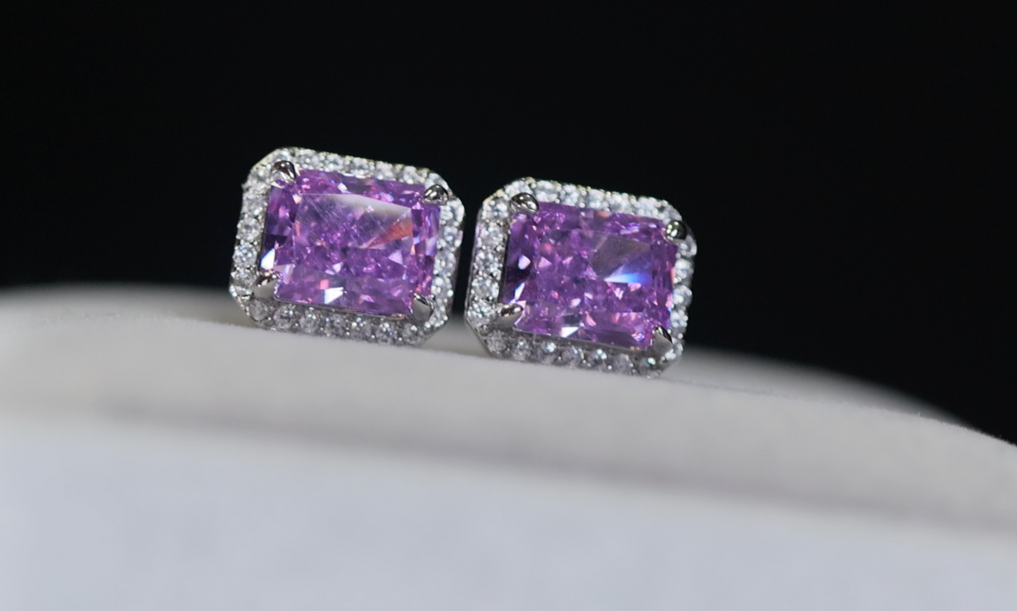 Purple Diamond Earrings