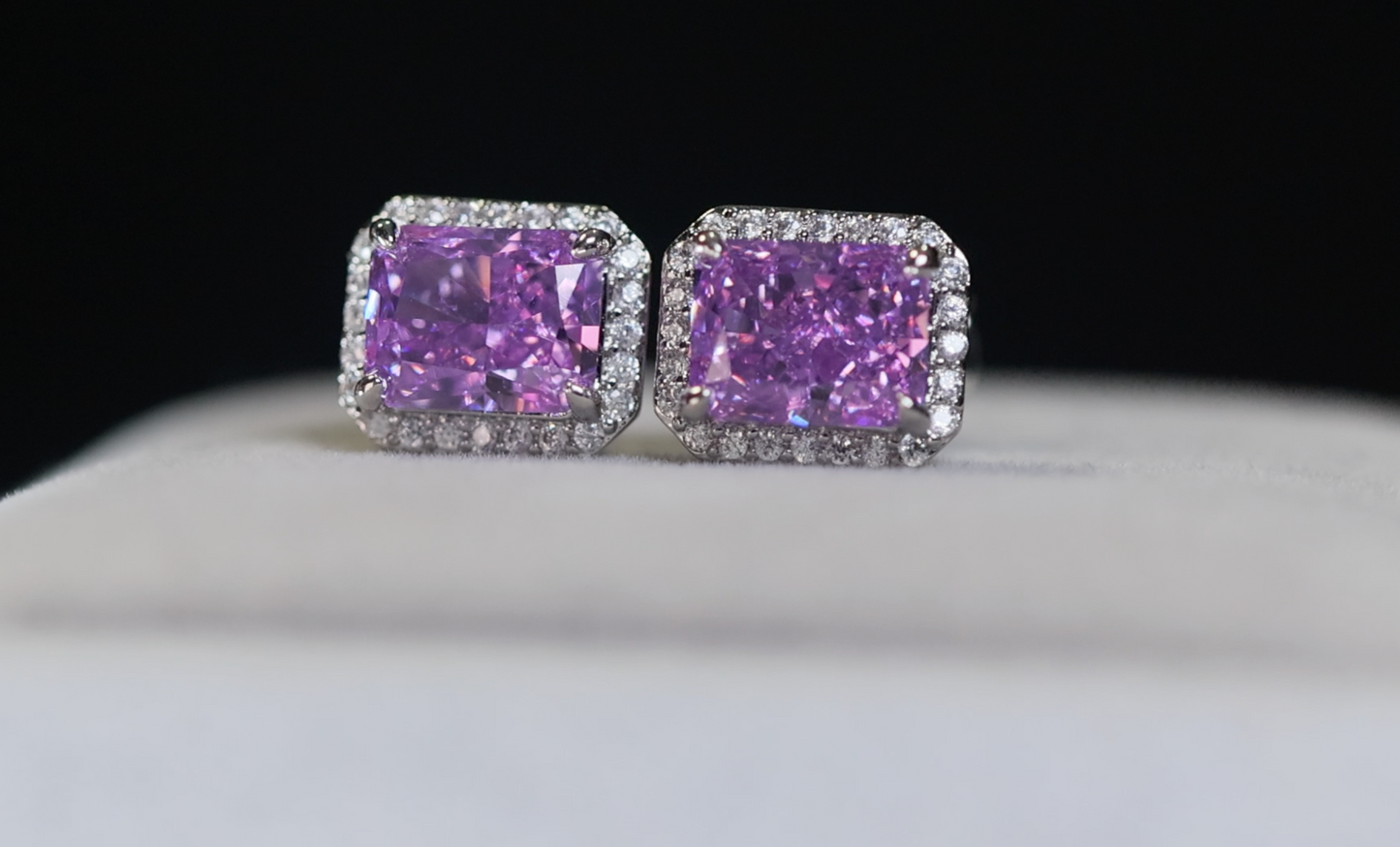 Purple Diamond Earrings