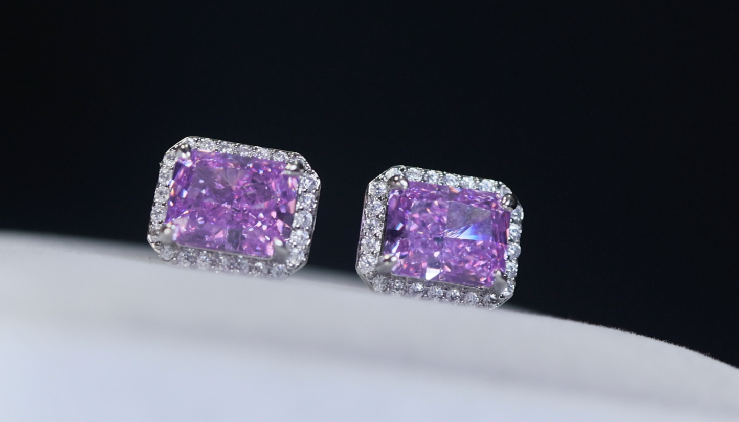 Purple Diamond Earrings