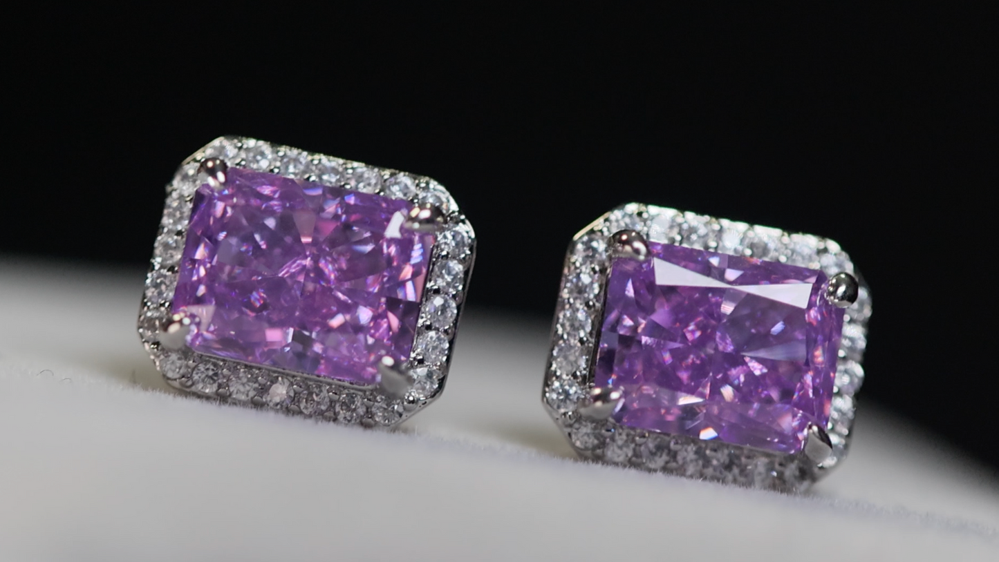 Purple Diamond Earrings
