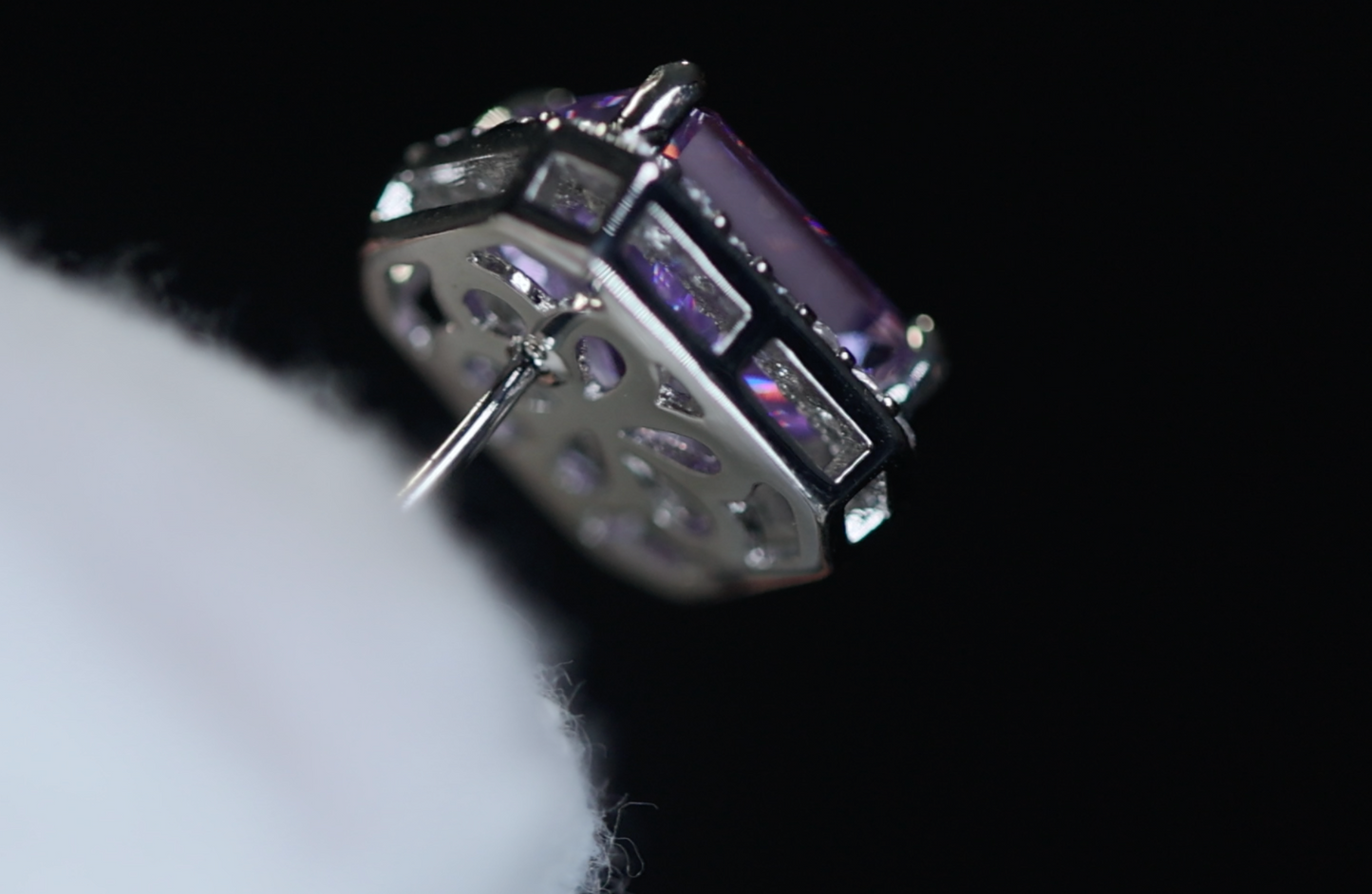 Purple Diamond Earrings