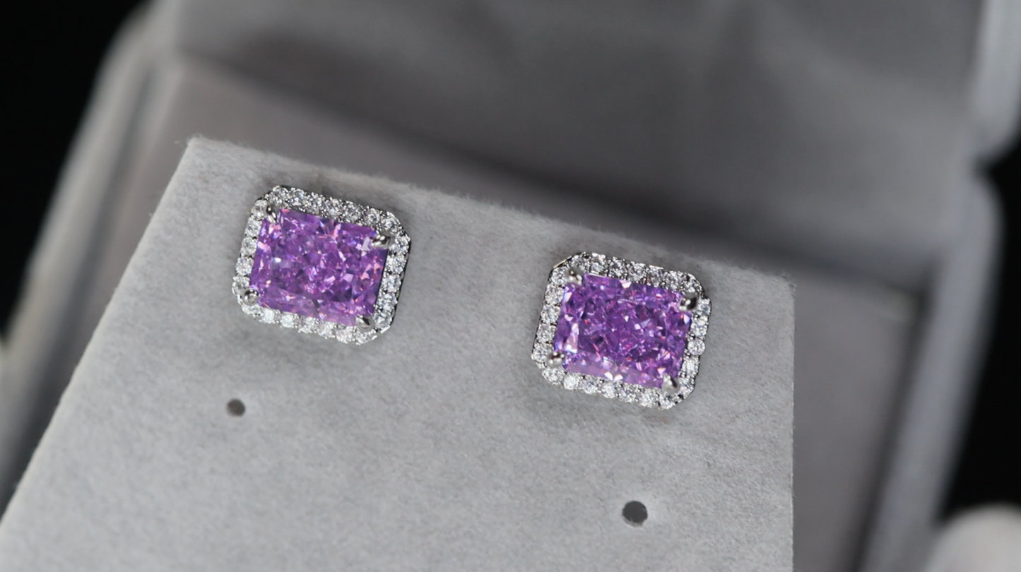 Purple Diamond Earrings