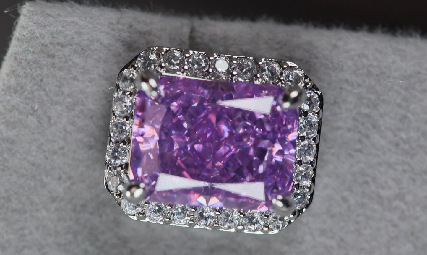 Purple Diamond Earrings