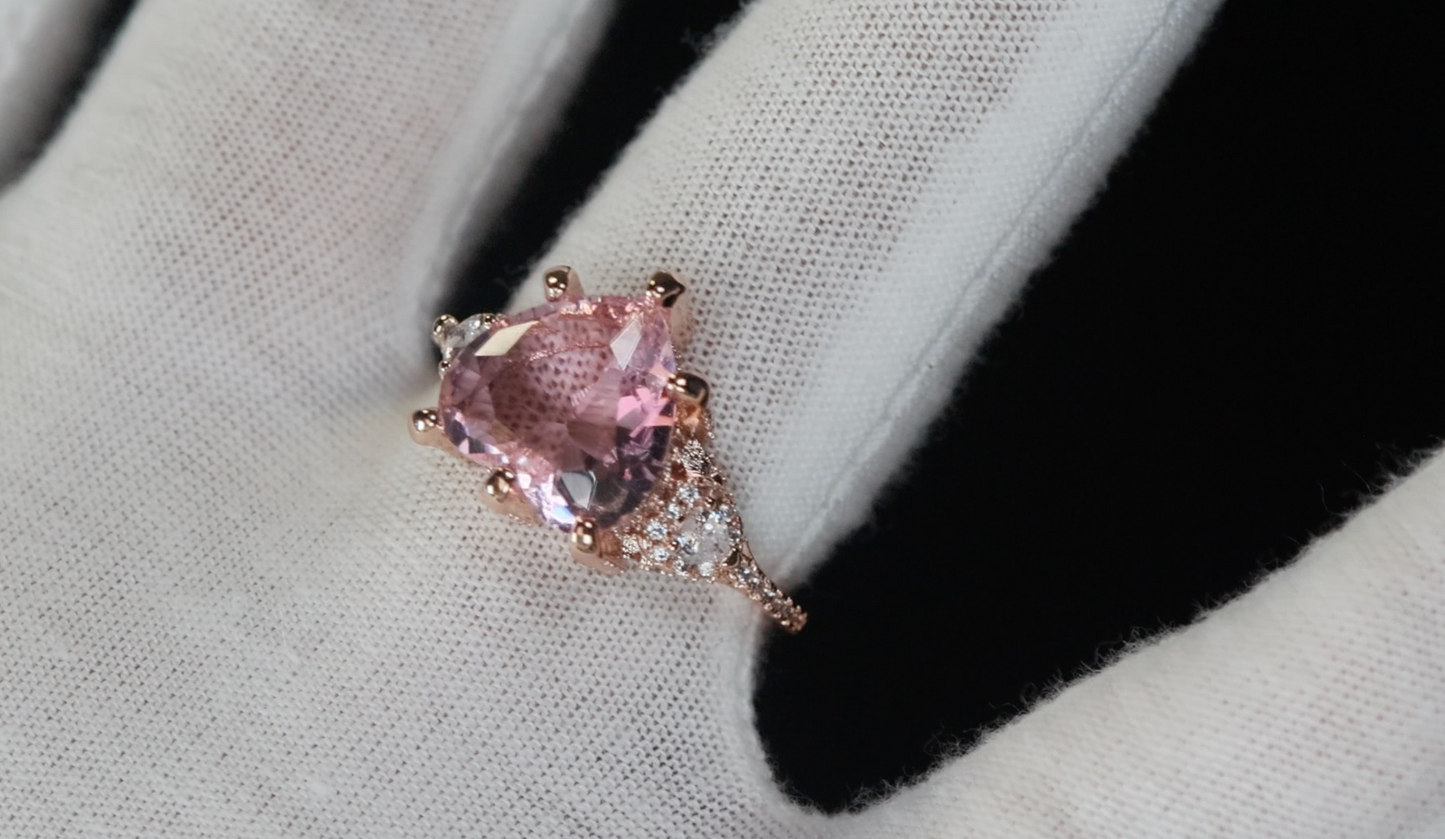 Rose Gold Diamond Heart Ring