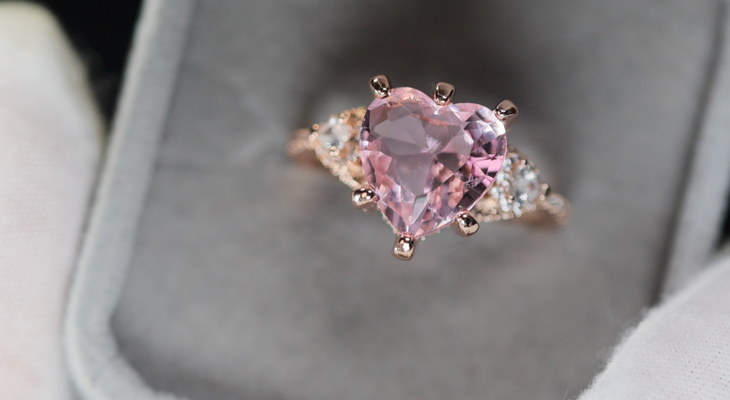 Rose Gold Diamond Heart Ring