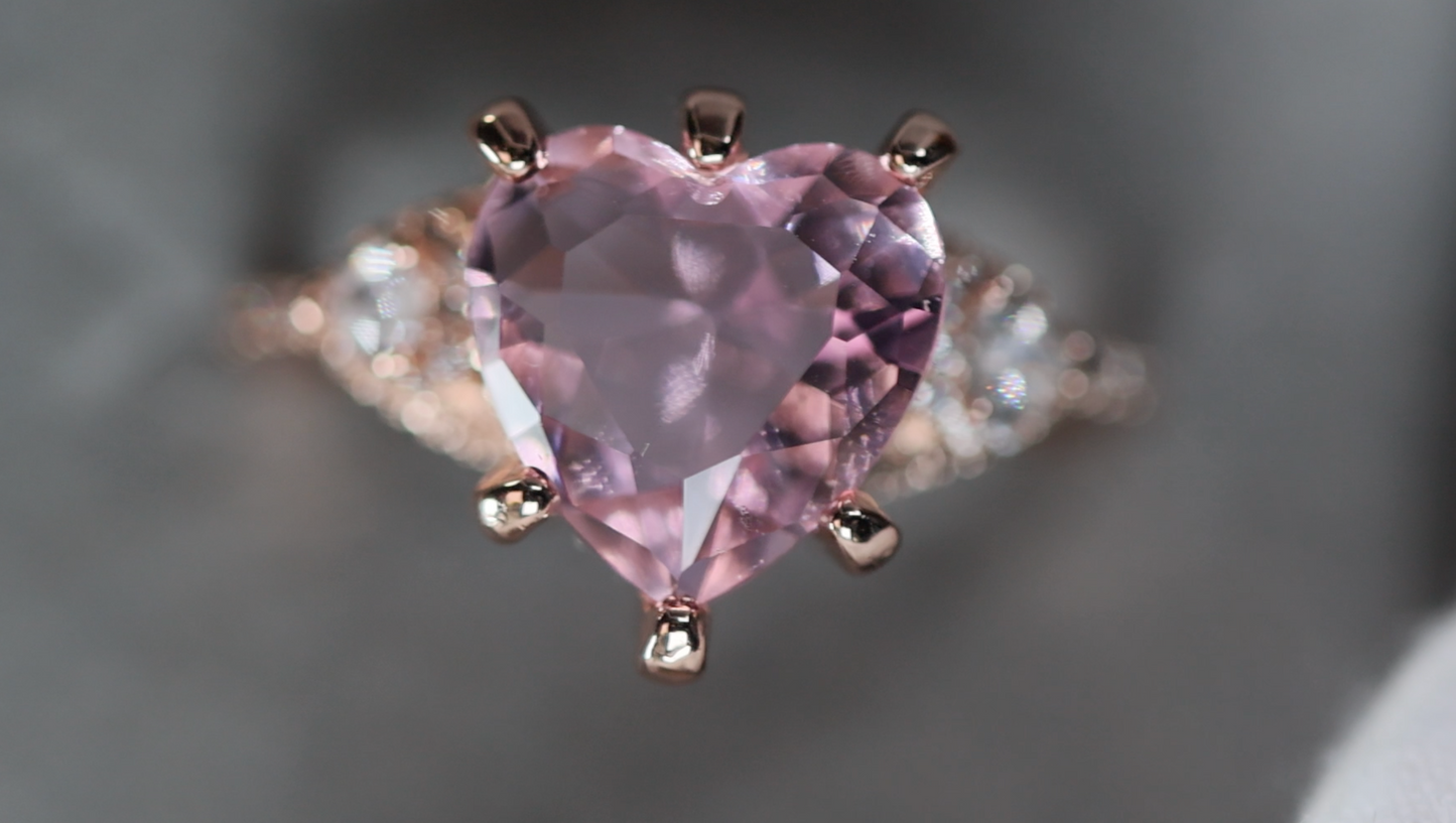 Rose Gold Diamond Heart Ring