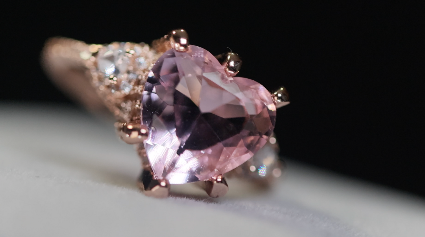 Rose Gold Diamond Heart Ring