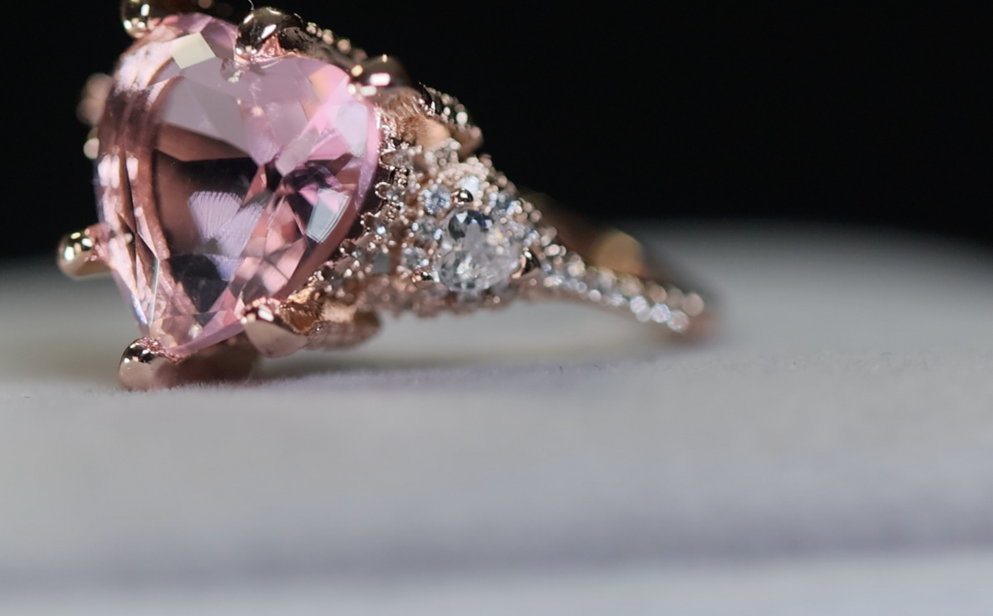 Rose Gold Diamond Heart Ring