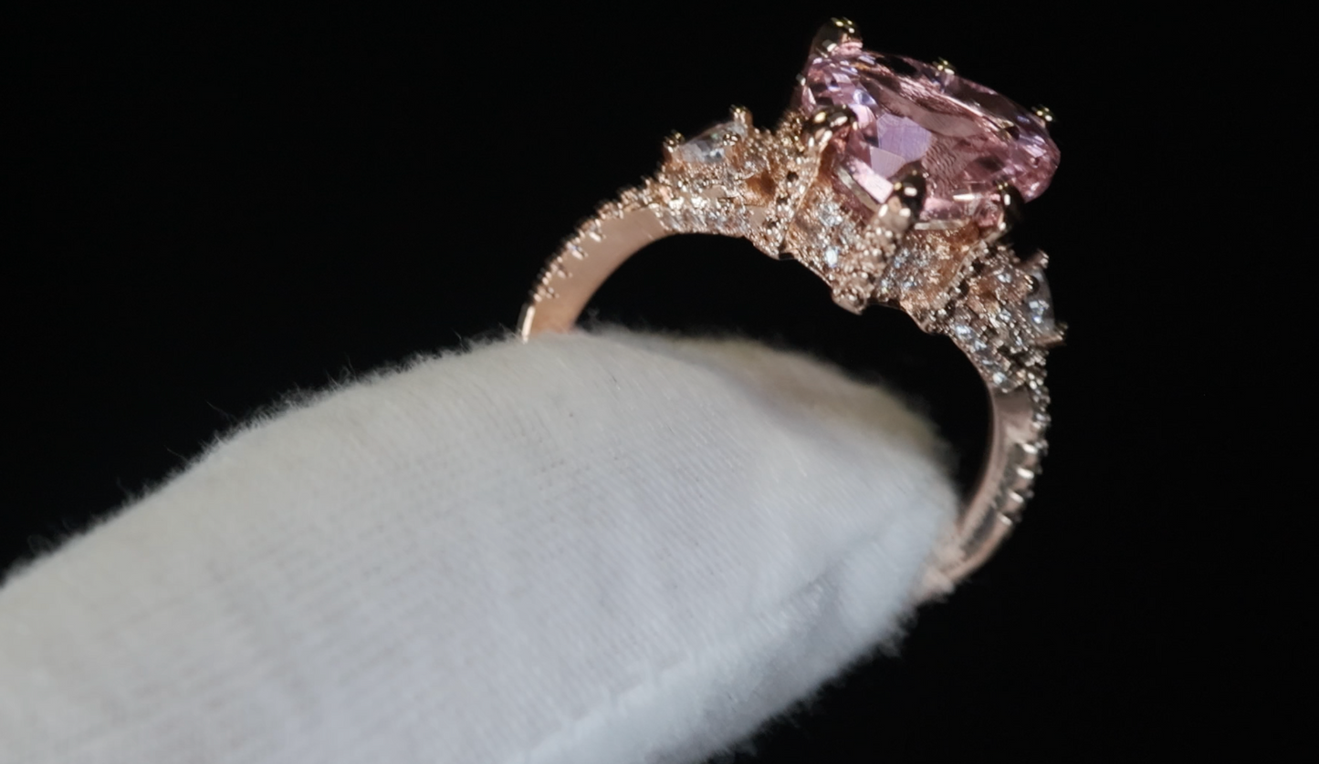 Rose Gold Diamond Heart Ring