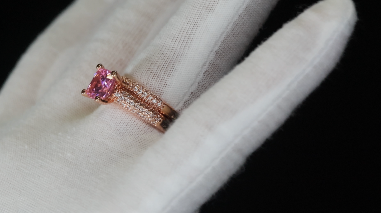Rose Gold Pink Diamond Ring
