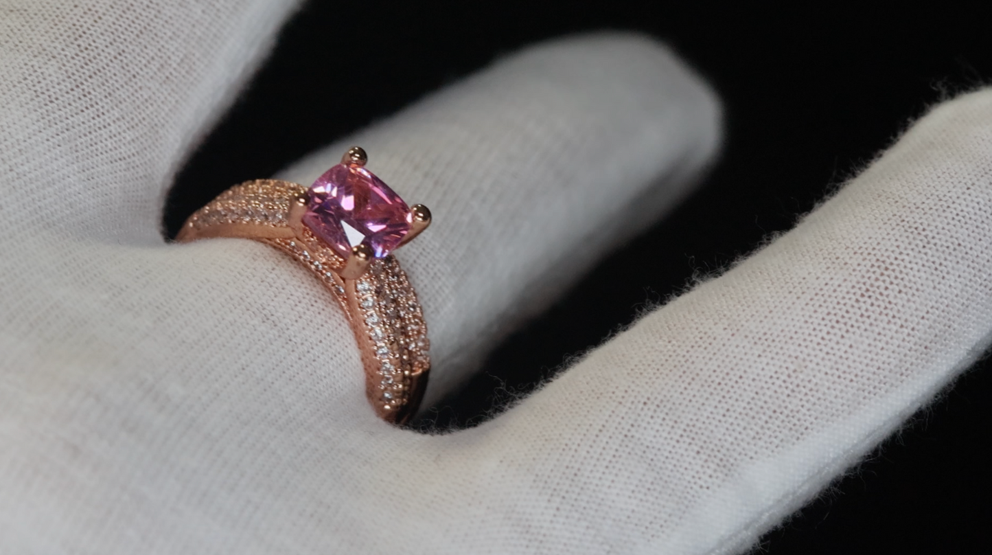 Rose Gold Pink Diamond Ring