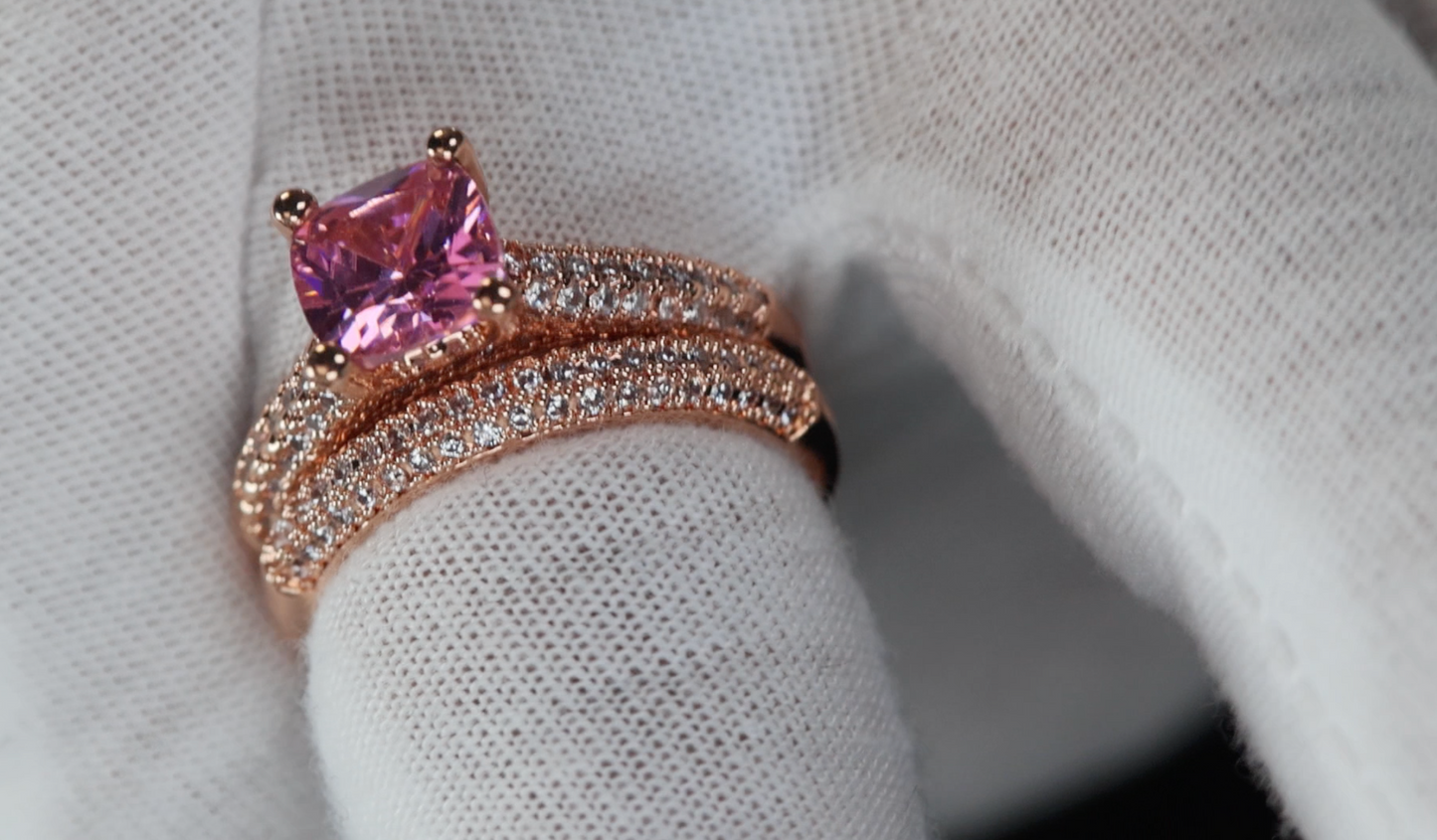 Rose Gold Pink Diamond Ring