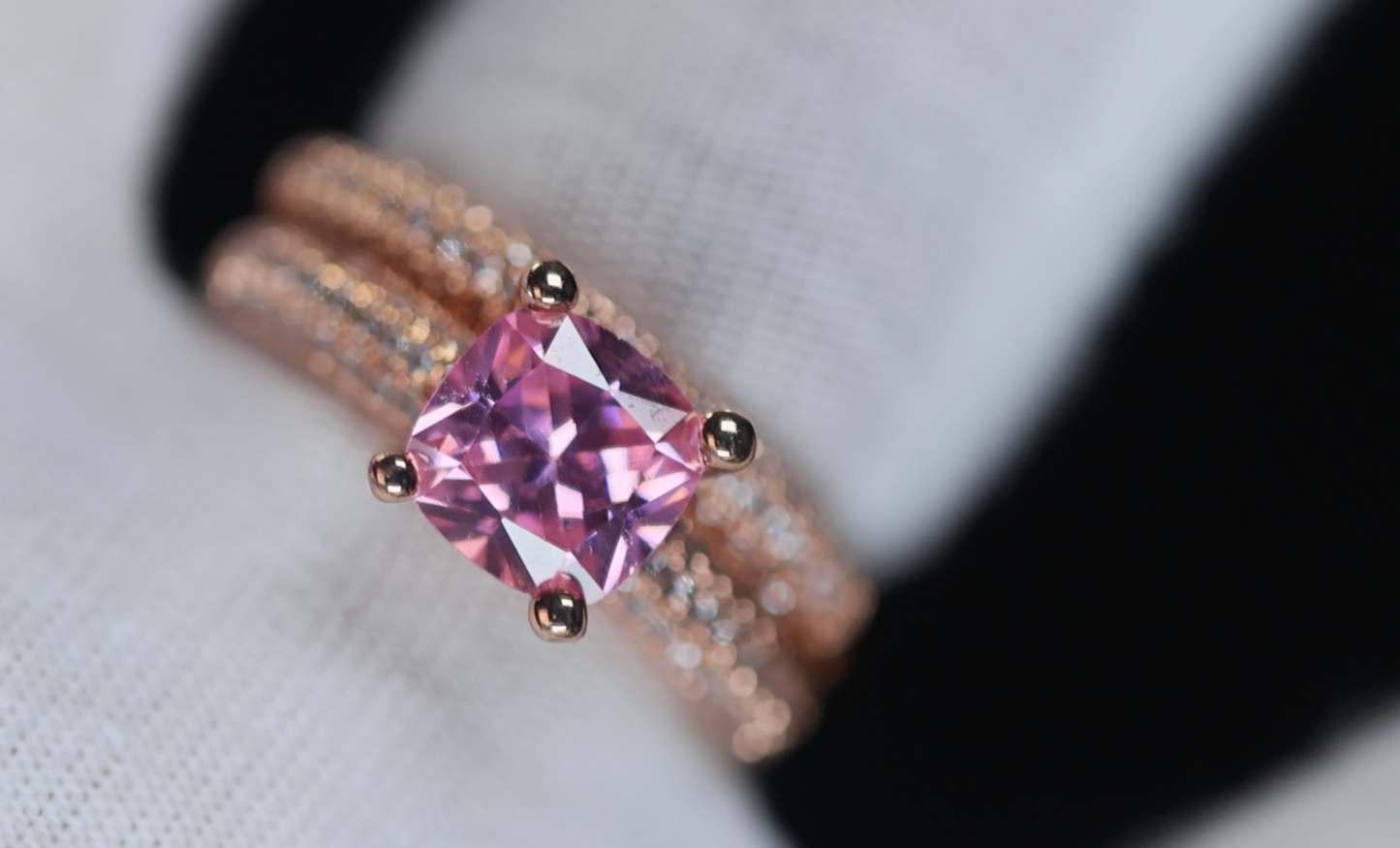Rose Gold Pink Diamond Ring