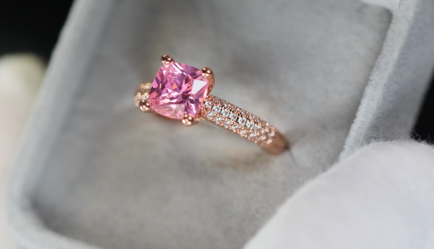 Rose Gold Pink Diamond Ring