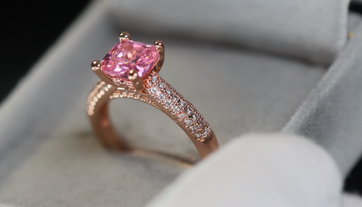 Rose Gold Pink Diamond Ring