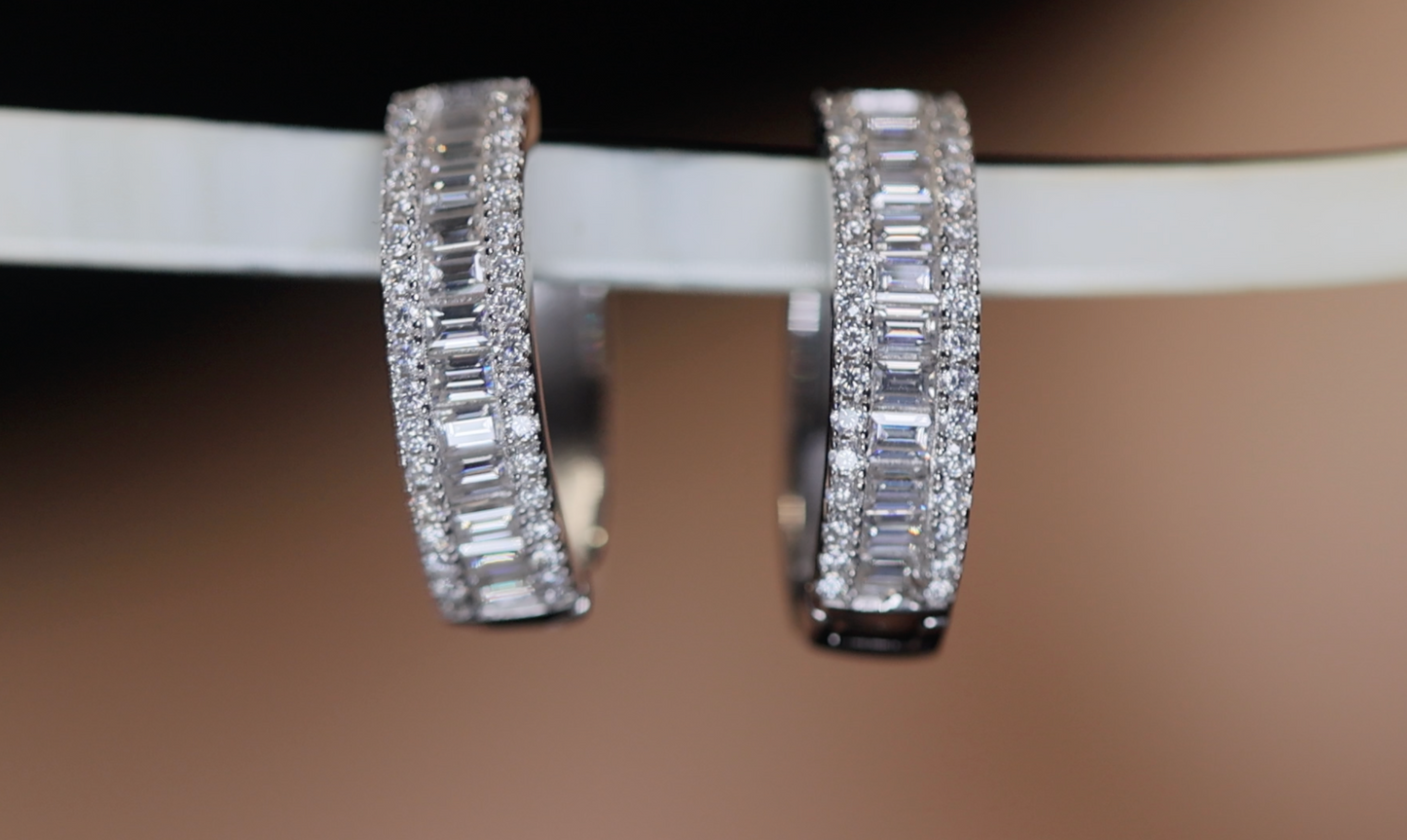 Moissanite Hoop Earrings