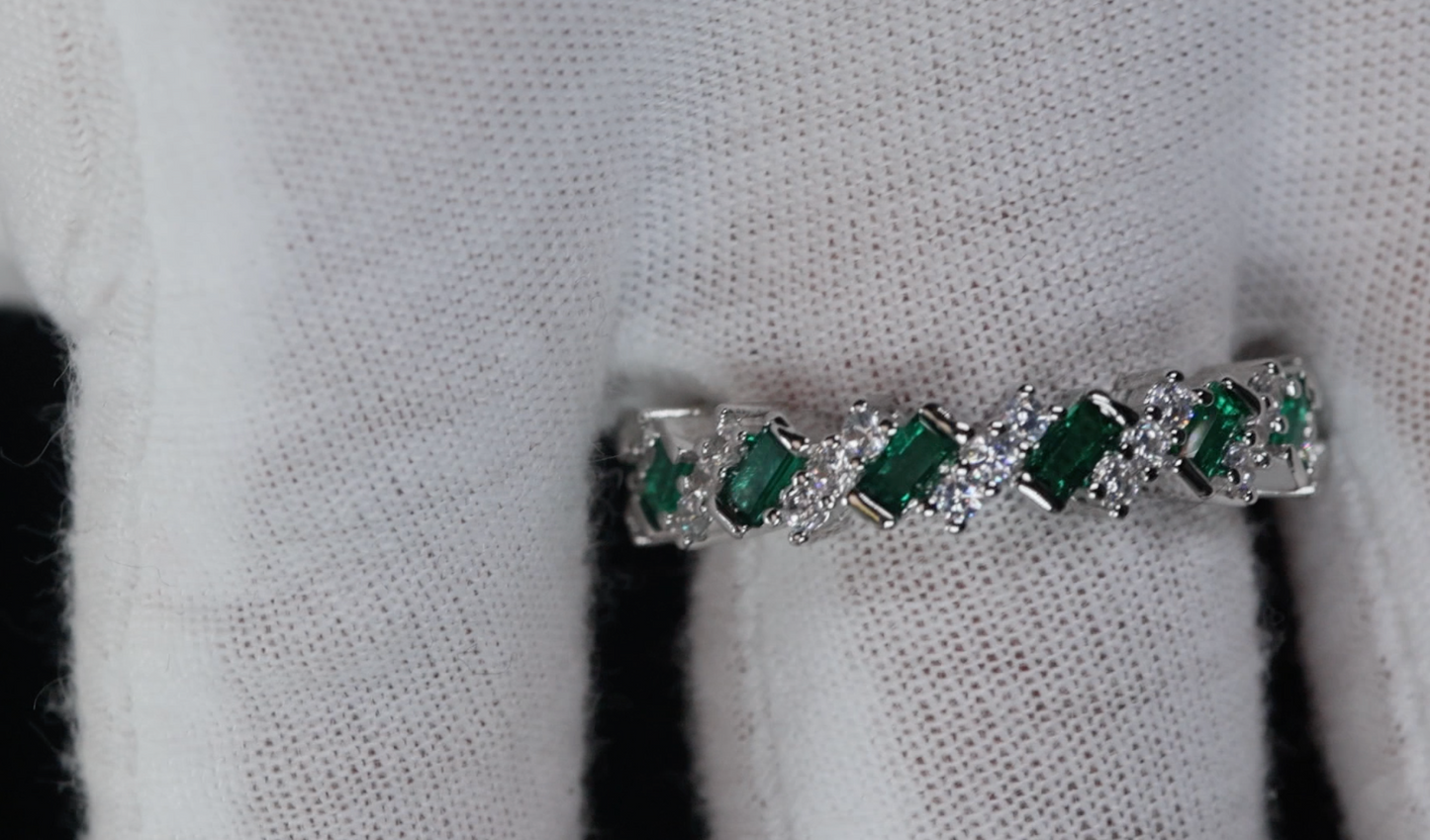 Green Diamond Eternity Ring