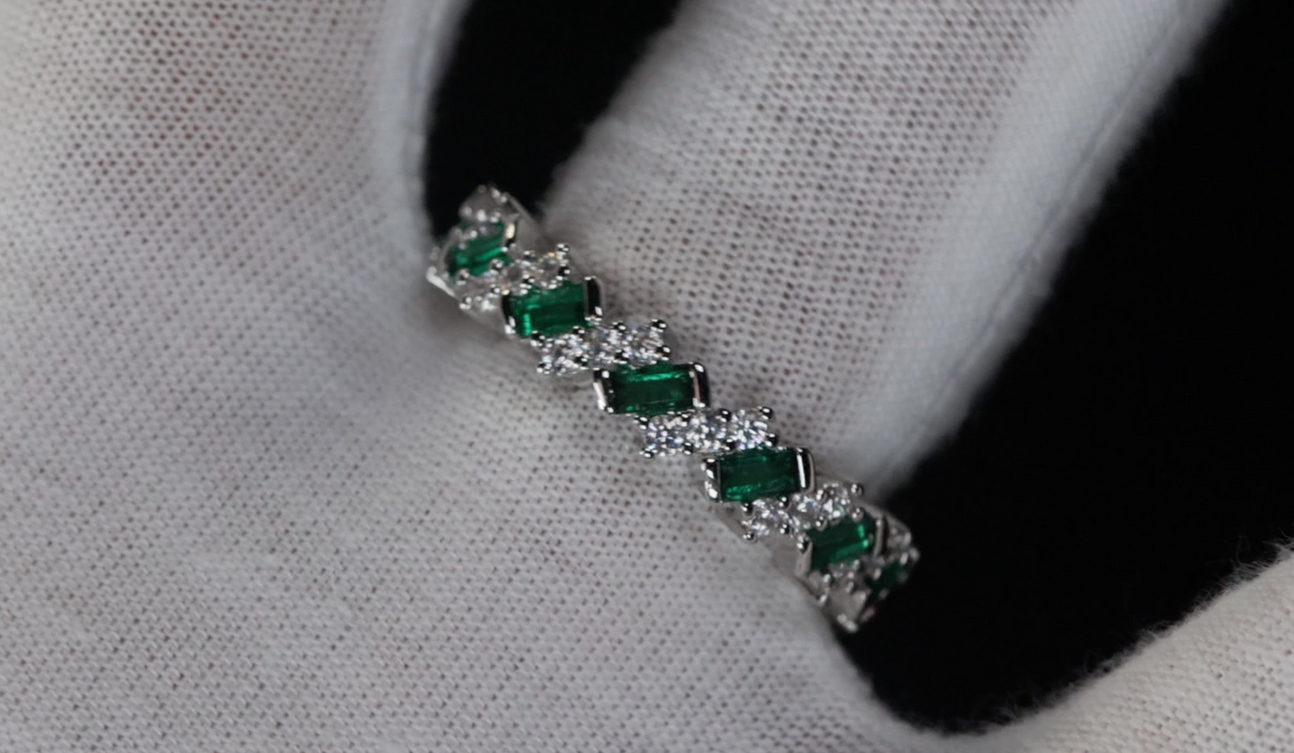 Green Diamond Eternity Ring