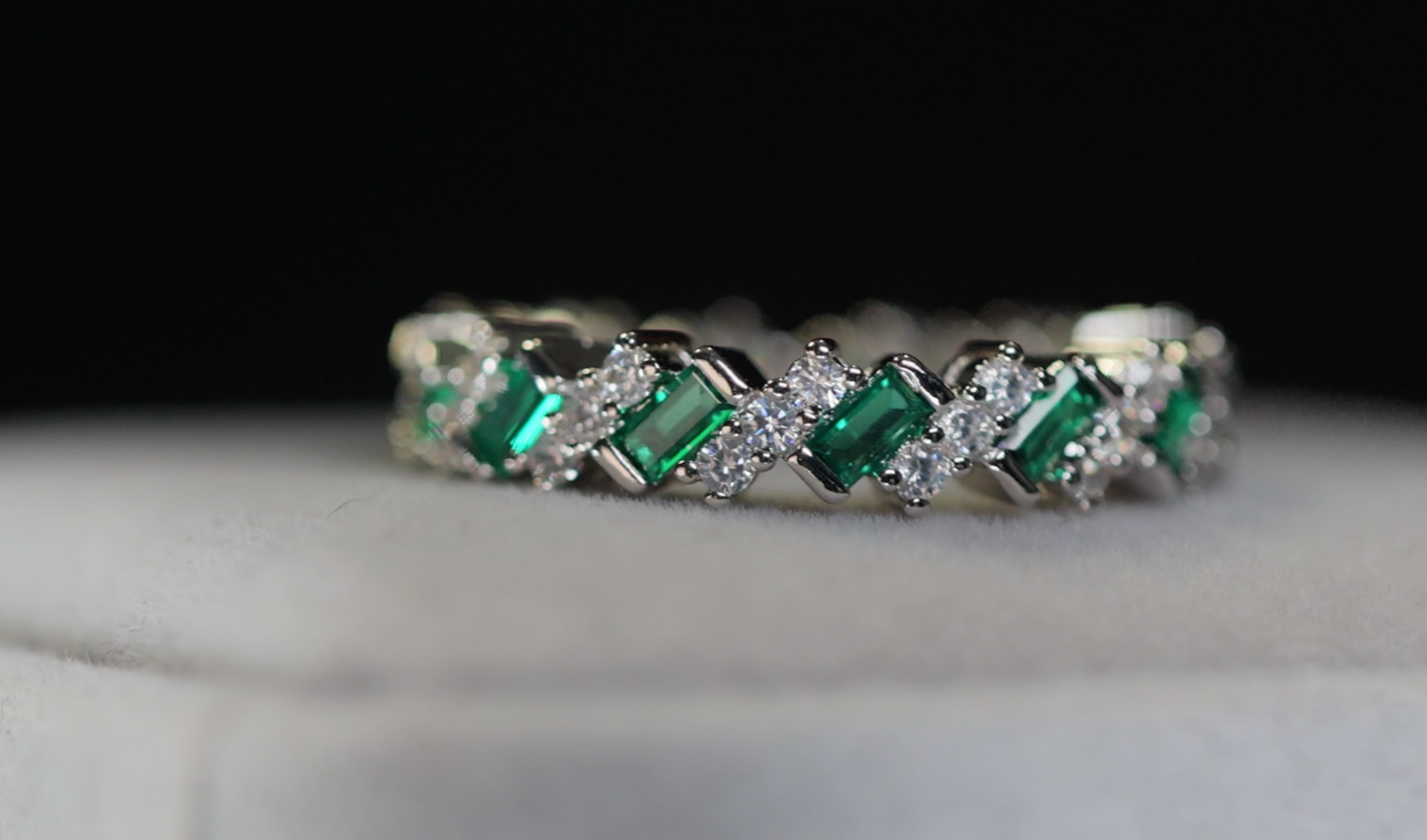 Green Diamond Eternity Ring