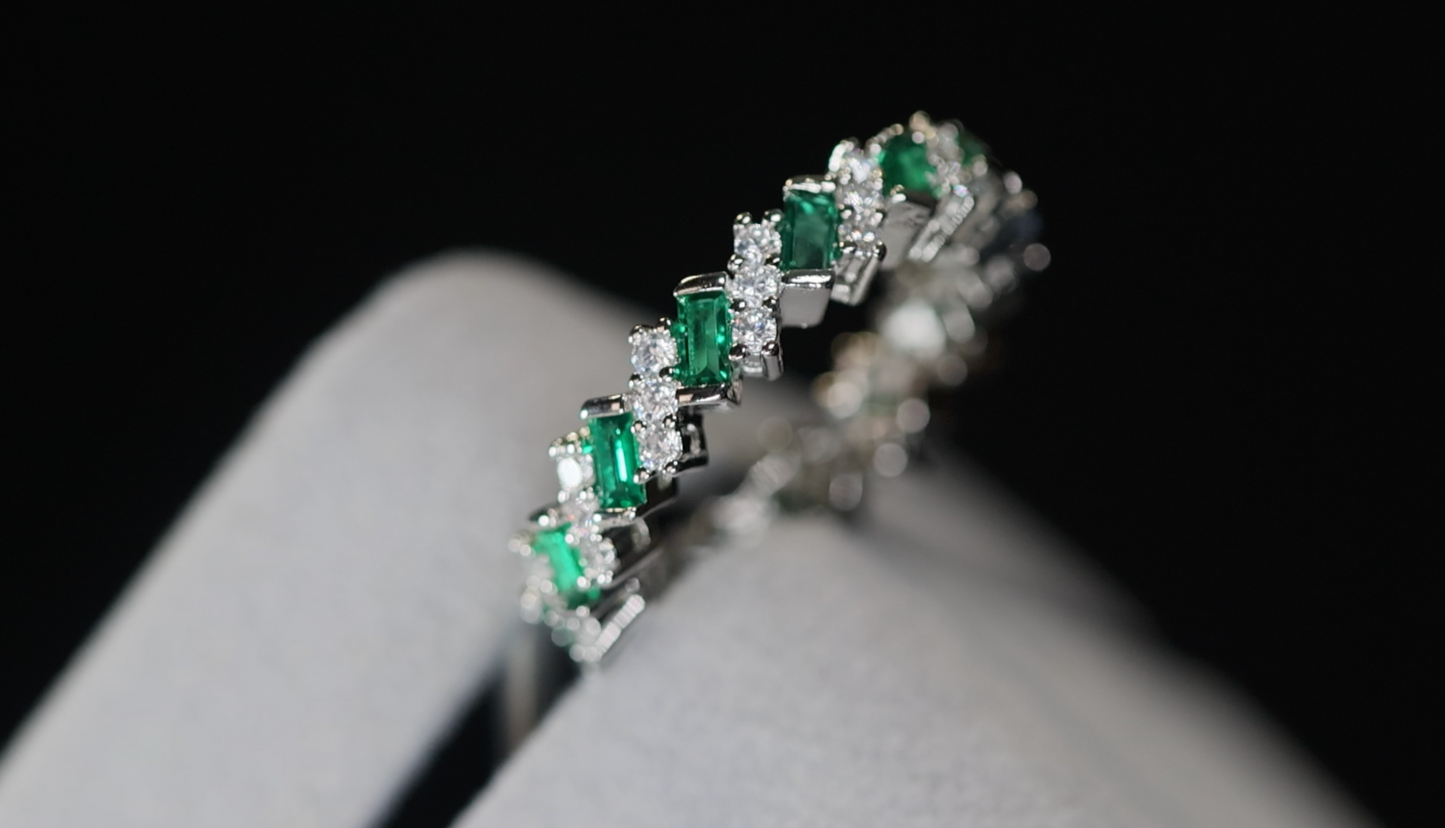 Green Diamond Eternity Ring