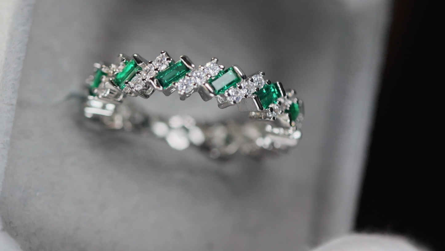Green Diamond Eternity Ring
