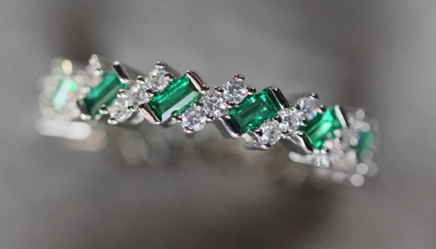 Green Diamond Eternity Ring