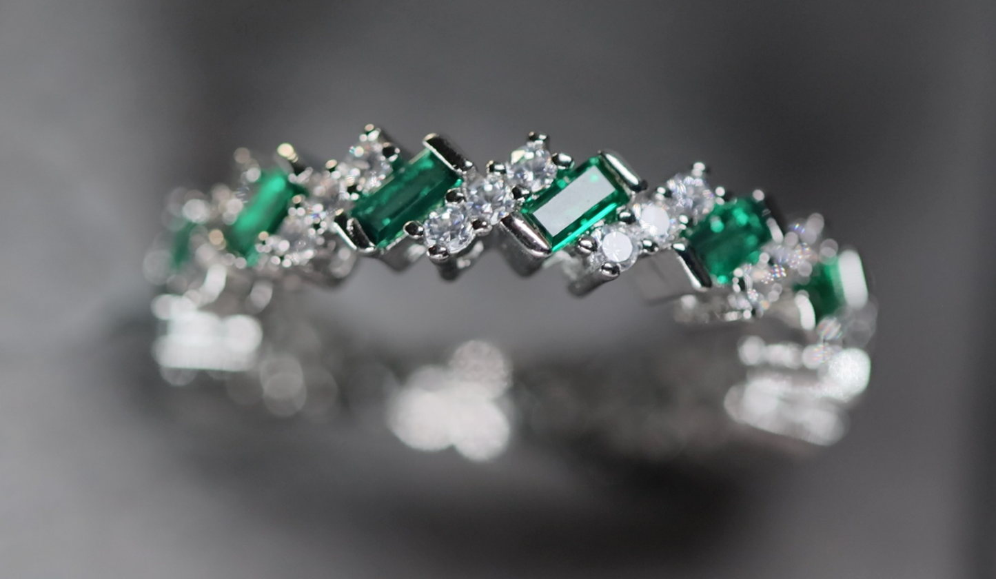 Green Diamond Eternity Ring